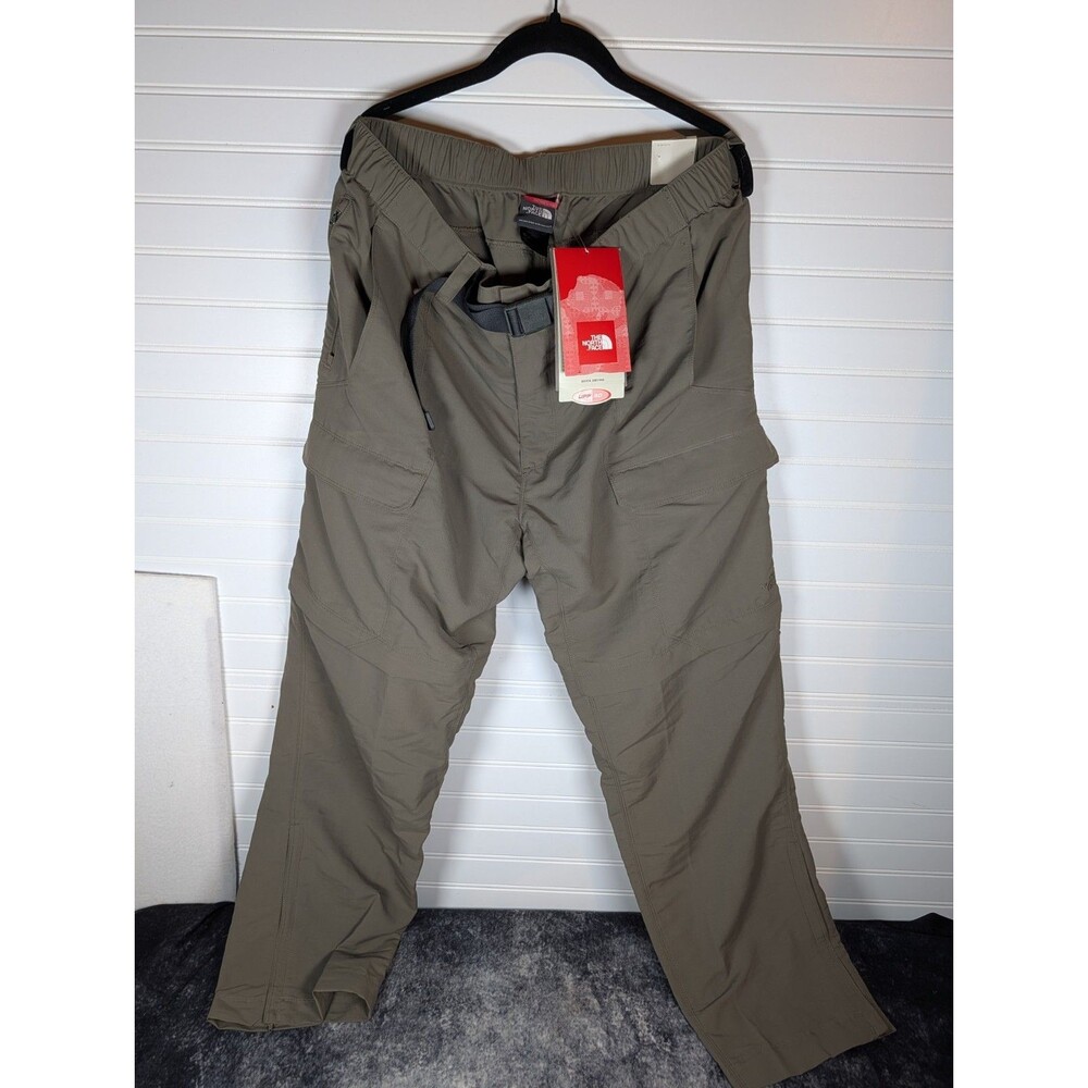 The North Face Mens Dark Beige Convertible Zip Off Cargo Hiking Pants Large NWT
